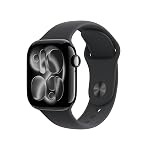 Apple Watch Series 11 GPS 42mm Jet Black Aluminium Case with Black Sport Band – S/M- Amazon