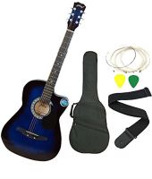 Jixing JXNG 6 Strings Acoustic Guitars With Combo (Blue)- Amazon
