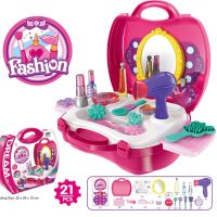 Zest 4 Toyz Pretend Play Make Up Case and Cosmetic Set, Durable Beauty Kit Hair Salon with 21 Pcs Makeup Accessories- Amazon