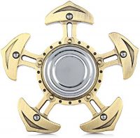 Emob 5 Leaves Vintage Anchor Brass Metal Fidget Hand Spinner Toy with Long Spinning Time, Gold- Amazon